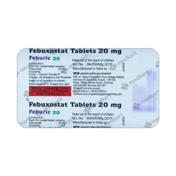 feburic 20mg tablet 15's